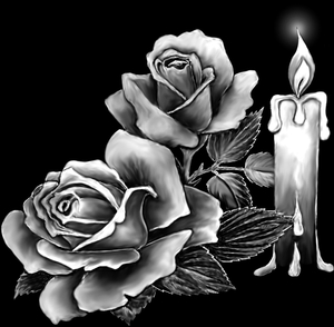 свеча и роза - картинки для гравировки